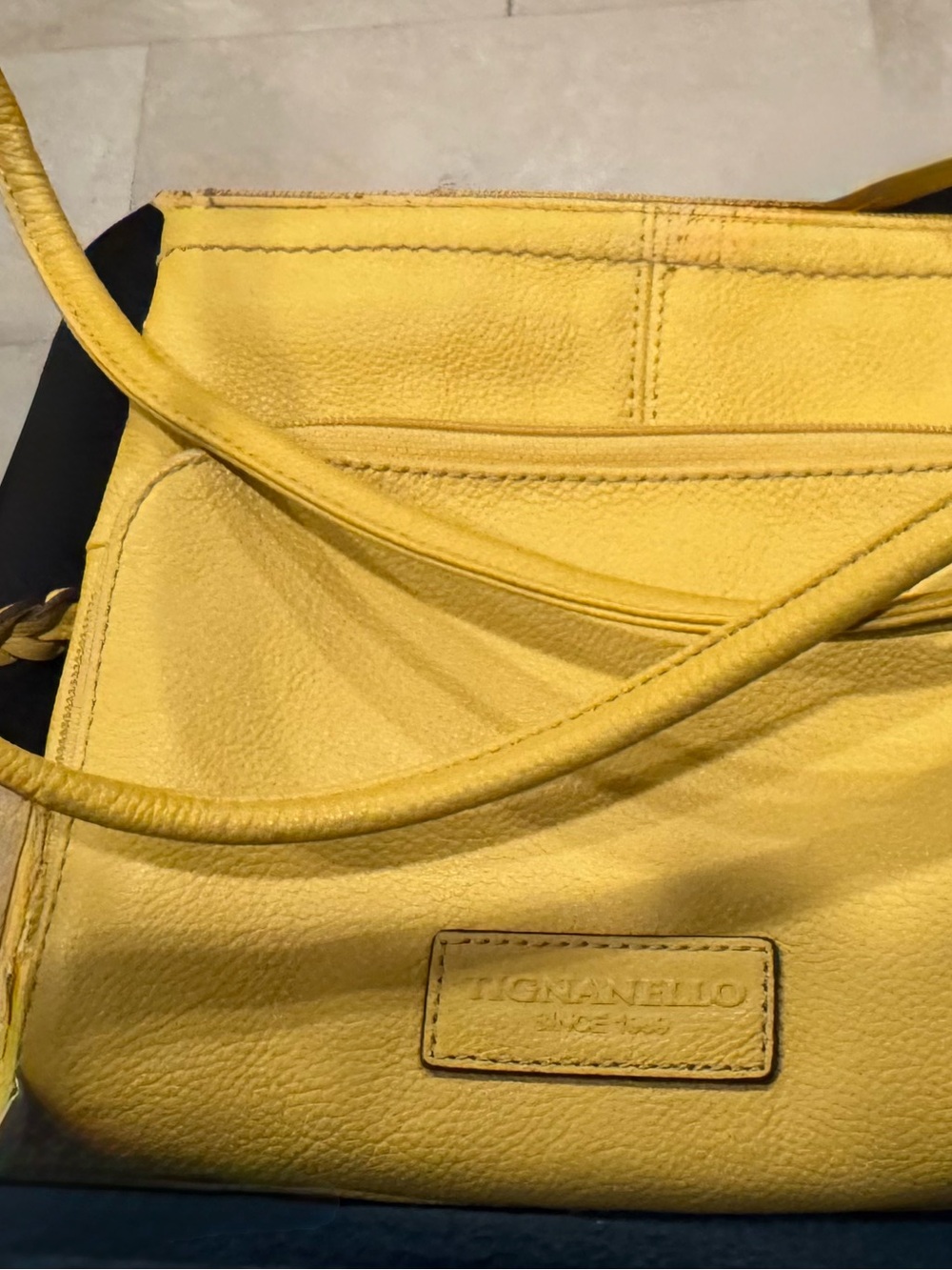 Tignanello Yellow Leather Crossbody